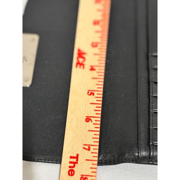 Coach Black Signature C Canvas Wallet w/ Snap Closure‎ & Leather Trim Classy - Picture 6 of 9